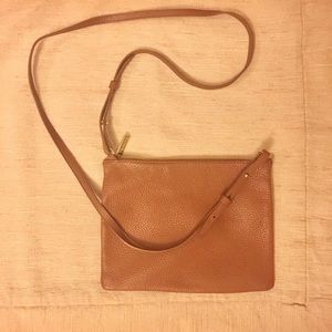 Cuyana zipped crossbody pouch, cognac